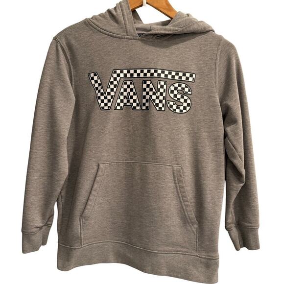 Vans Size M Medium Gray Hoodie Sweatshirt with Checkered Logo - Picture 1 of 5